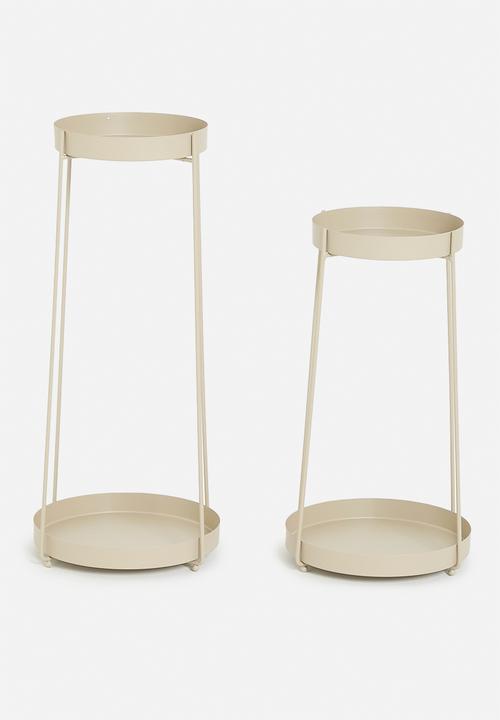 H&S - Aria flowerpot stand set of 2 - neutral