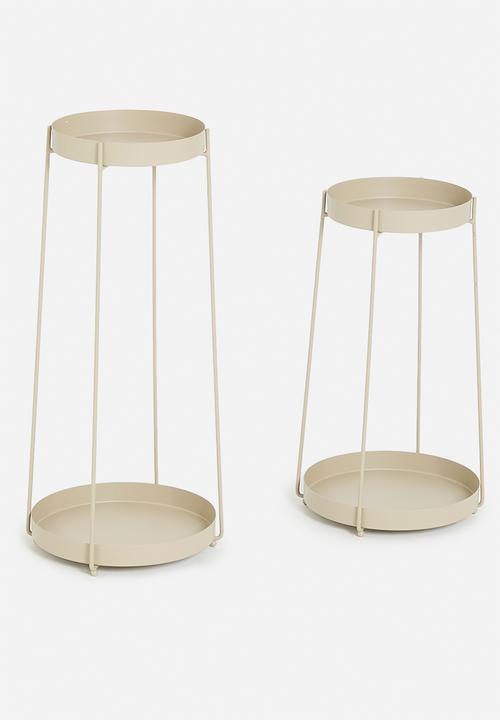 H&S - Aria flowerpot stand set of 2 - neutral