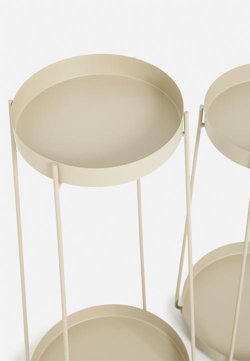 H&S - Aria flowerpot stand set of 2 - neutral