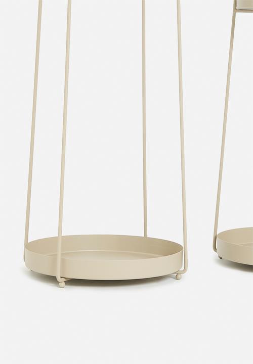 H&S - Aria flowerpot stand set of 2 - neutral