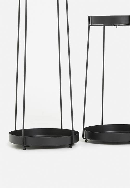 H&S - Aria flowerpot stand set of 2 - black