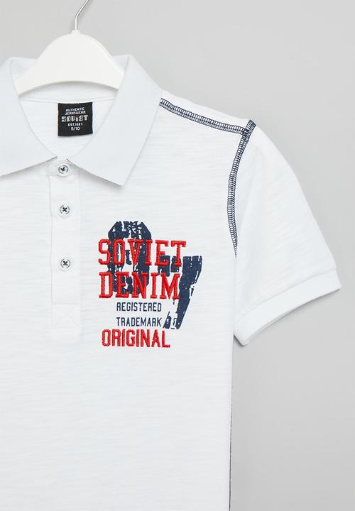 SOVIET - Short sleeve fashion golfer - white