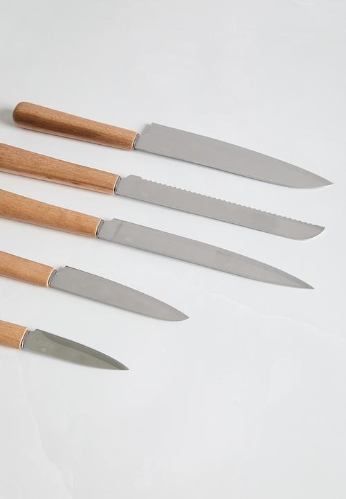 Excellent Houseware - Mrkt 5 piece knife set - natural