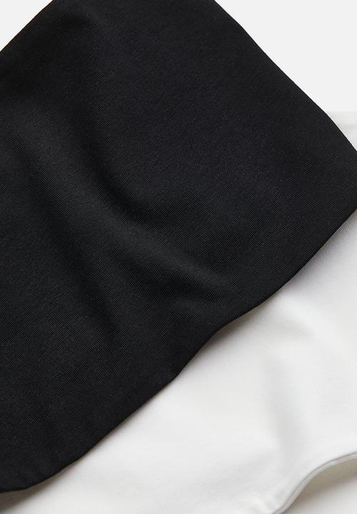 H&M - 2-pack cropped tube tops - white/black