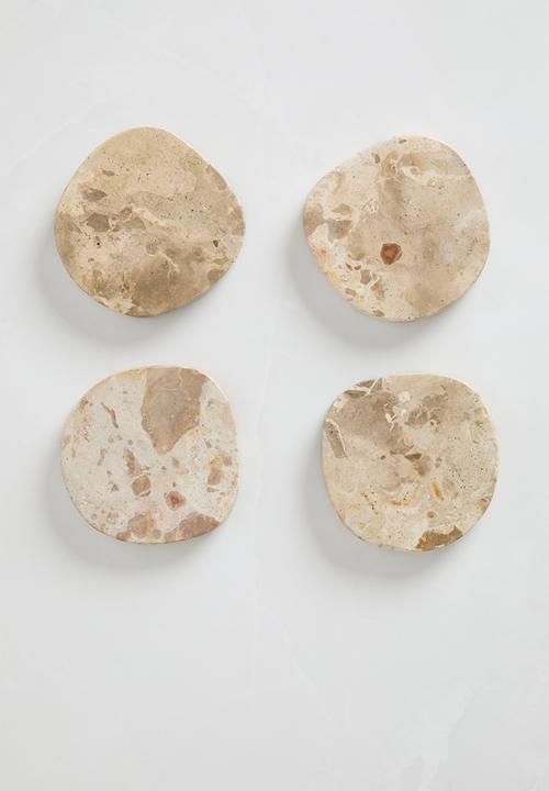 Sixth Floor - Chira marble coaster set of 4 - neutral