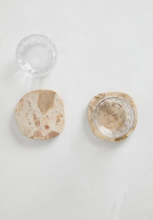 Sixth Floor - Chira marble coaster set of 4 - neutral