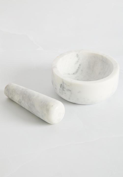 Sixth Floor - Virillo Marble pestle & mortar - white