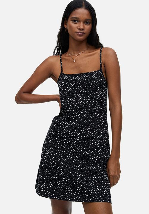 H&M - A-line jersey dress - black/spotted