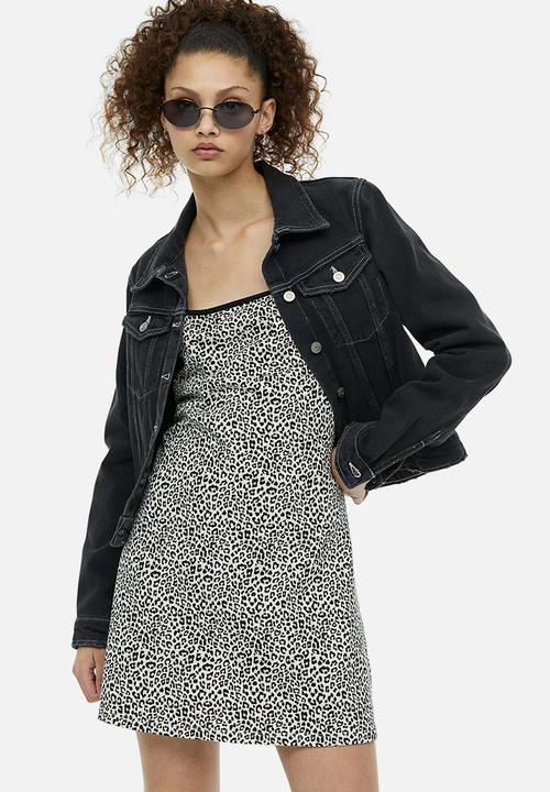 H&M - A-line jersey dress - light beige/leopard print