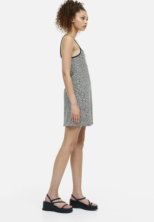 H&M - A-line jersey dress - light beige/leopard print