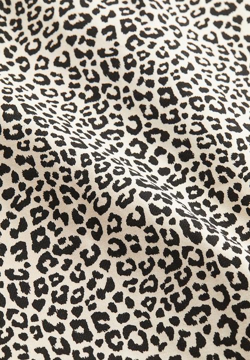 H&M - A-line jersey dress - light beige/leopard print