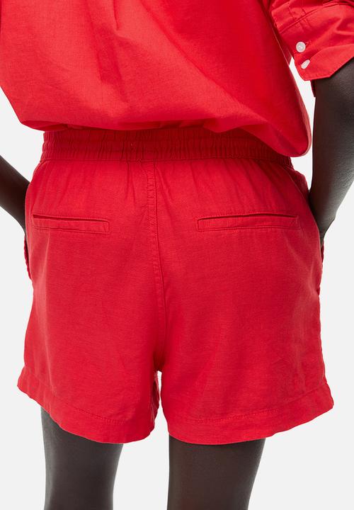 H&M - Linen-blend shorts - red