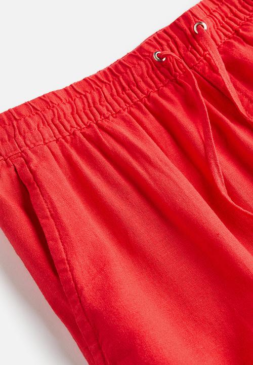 H&M - Linen-blend shorts - red