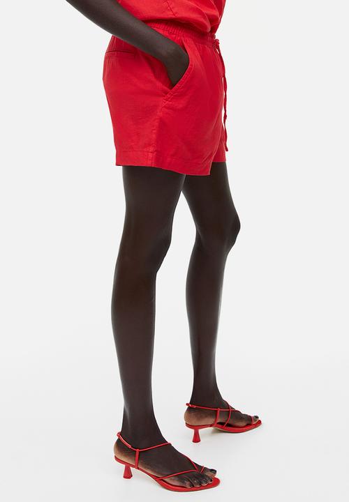 H&M - Linen-blend shorts - red