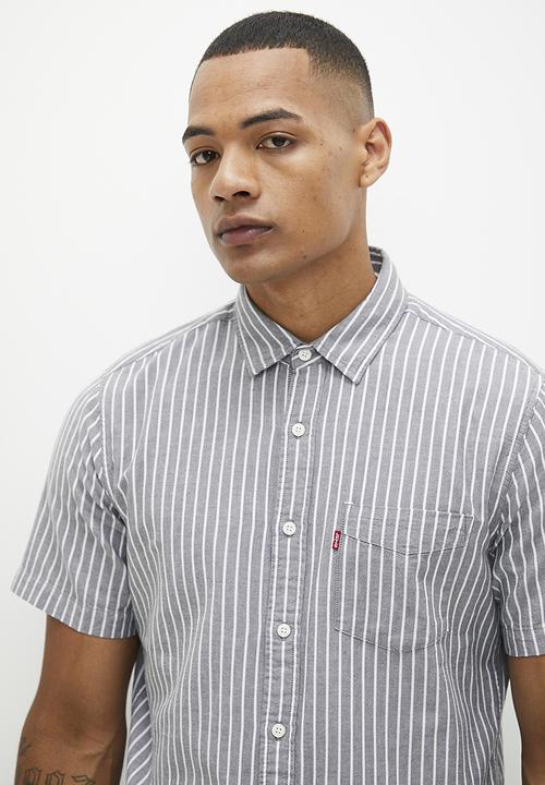 Levi’s® - Short sleeve 1 pocket standrd emil stripe dar - grey 