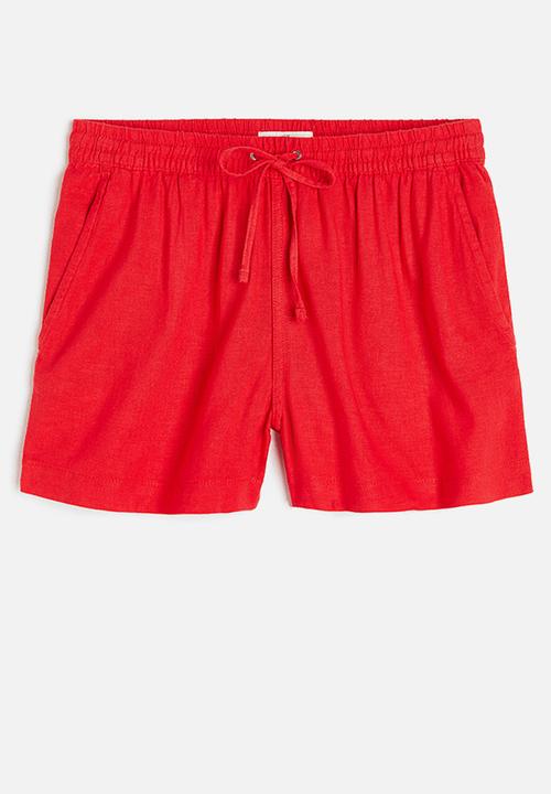 H&M - Linen-blend shorts - red