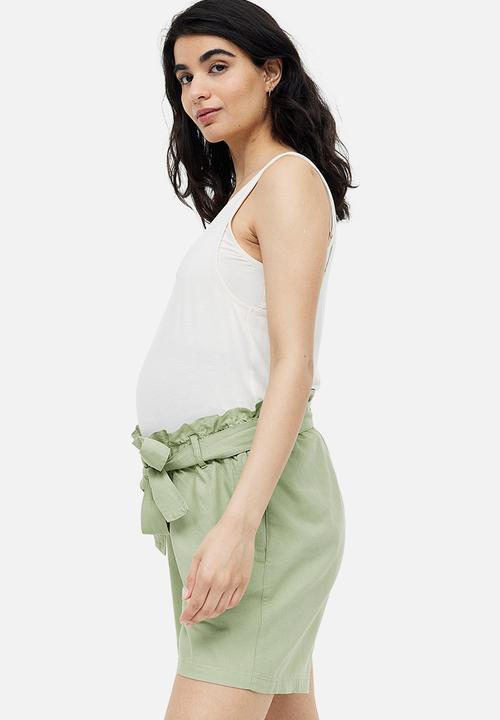 H&M - Mama before & after linen-blend shorts - pistachio green 