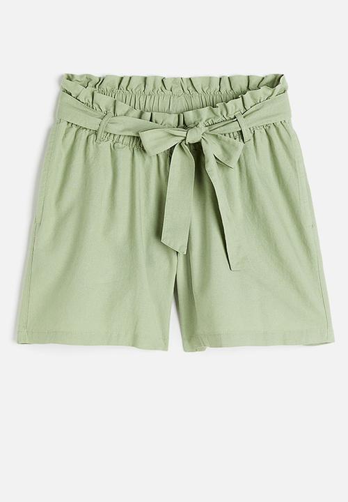 H&M - Mama before & after linen-blend shorts - pistachio green 