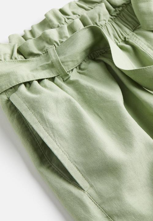 H&M - Mama before & after linen-blend shorts - pistachio green 