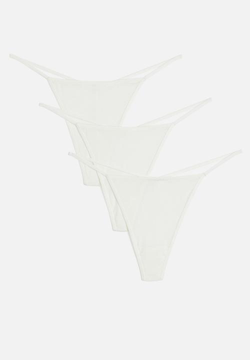 H&M - 3-pack jersey thong briefs - white