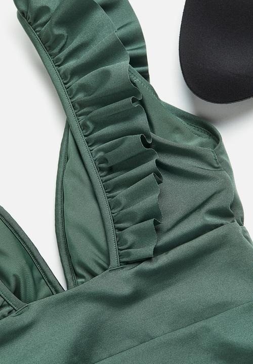 H&M - Padded-cup swimsuit - khaki green
