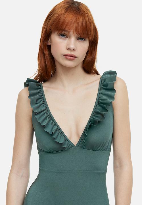 H&M - Padded-cup swimsuit - khaki green