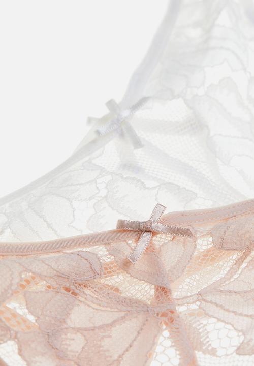 H&M - 2-pack lace thong briefs - light pink/white