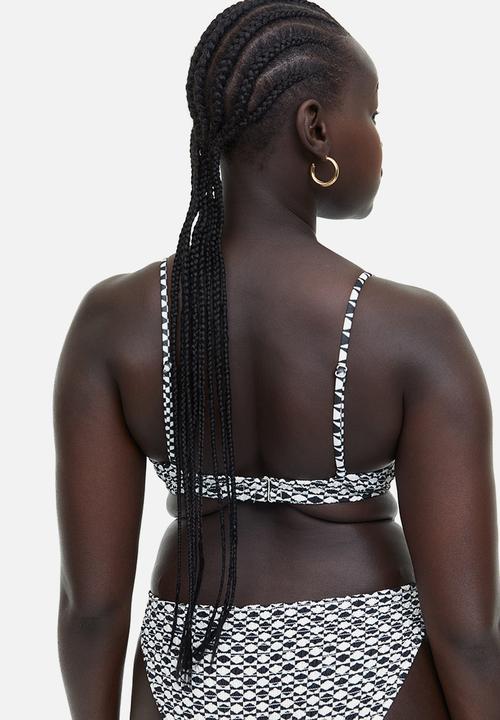H&M - Non-padded bikini top - black patterned