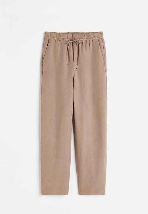 H&M - Linen-blend tapered trousers - beige
