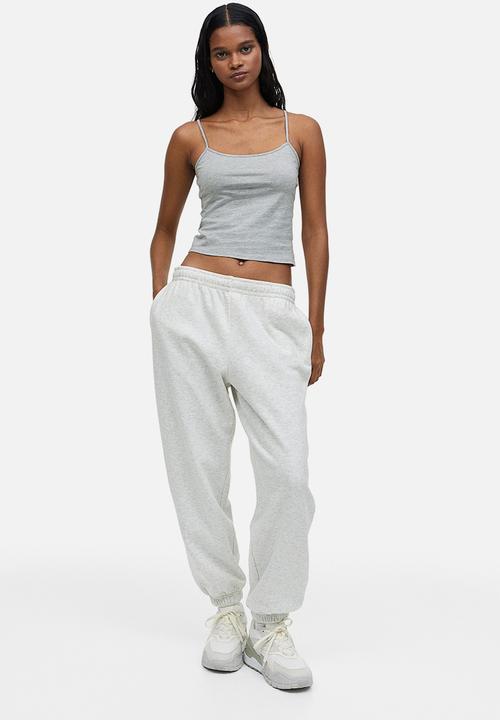 H&M - 2-pack strappy tops - light grey marl/white 