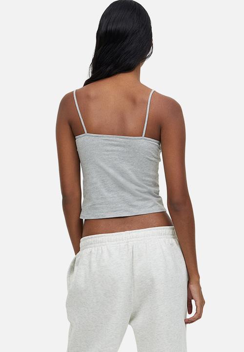 H&M - 2-pack strappy tops - light grey marl/white 