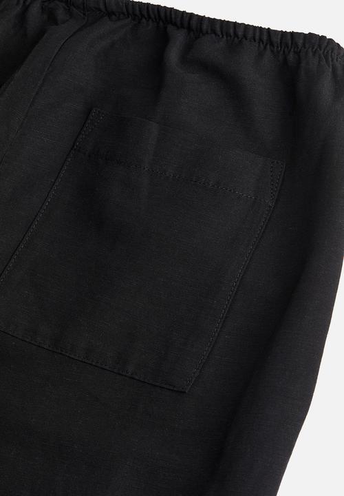 H&M - Linen-blend trousers - black