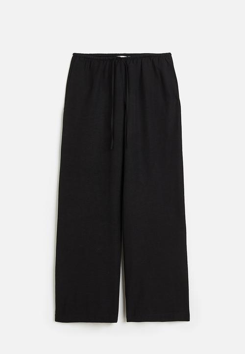 H&M - Linen-blend trousers - black