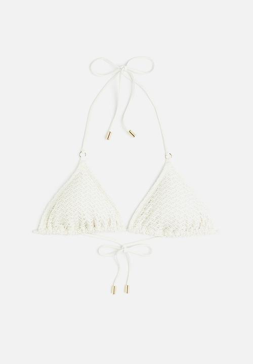 H&M - Padded triangle bikini top - white