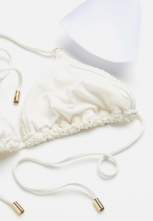H&M - Padded triangle bikini top - white