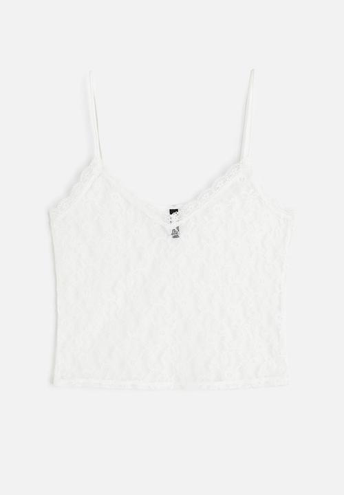 H&M - Sheer lace strappy top - white