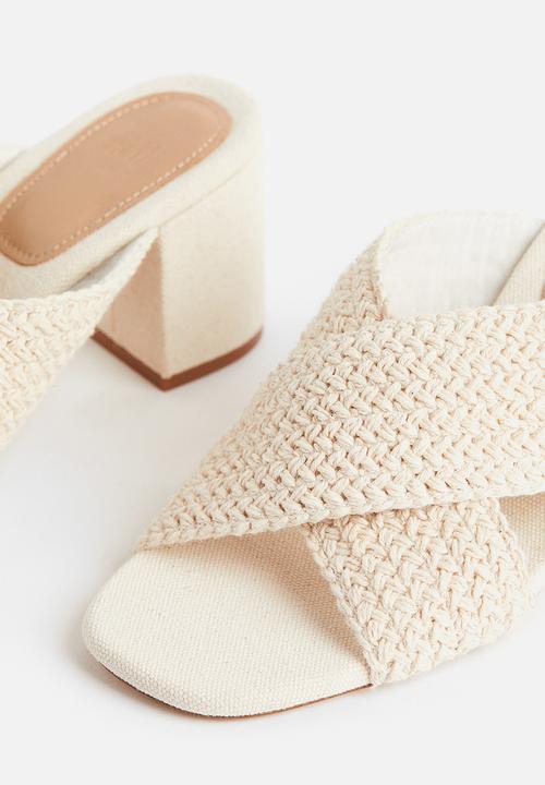 H&M - Crochet-detail mules - beige