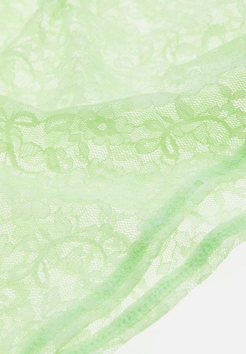 H&M - Sheer lace strappy top - green