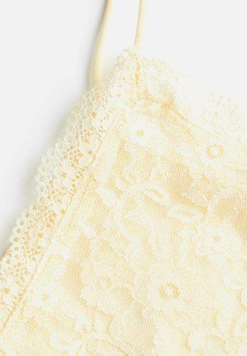 H&M - Sheer lace strappy top - yellow