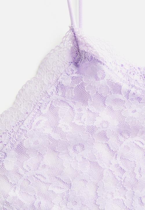 H&M - Sheer lace strappy top - purple