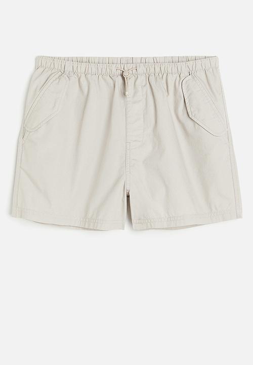 H&M - Cotton parachute shorts - greige 