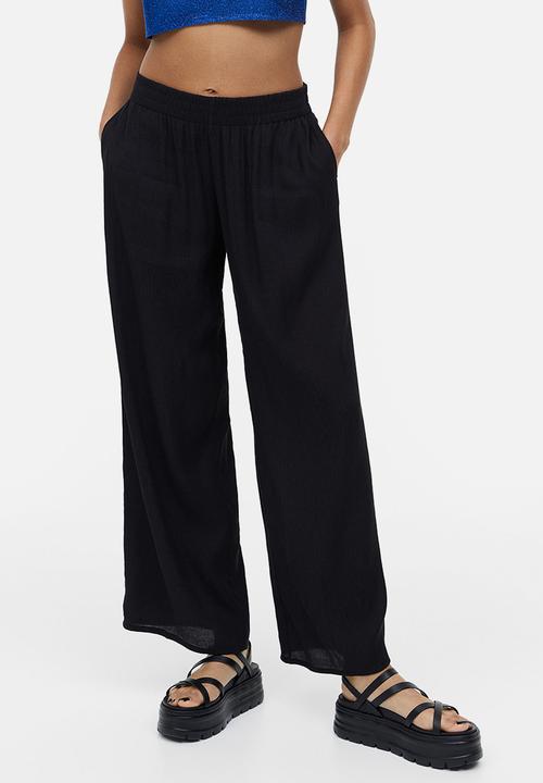 H&M - Crêpe pull-on trousers - black