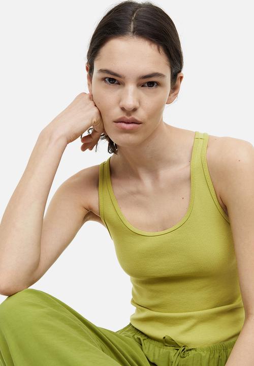 H&M - Ribbed thong body - green