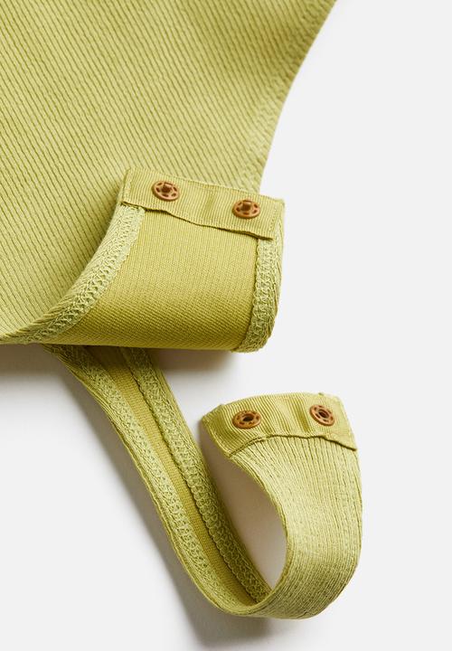 H&M - Ribbed thong body - green