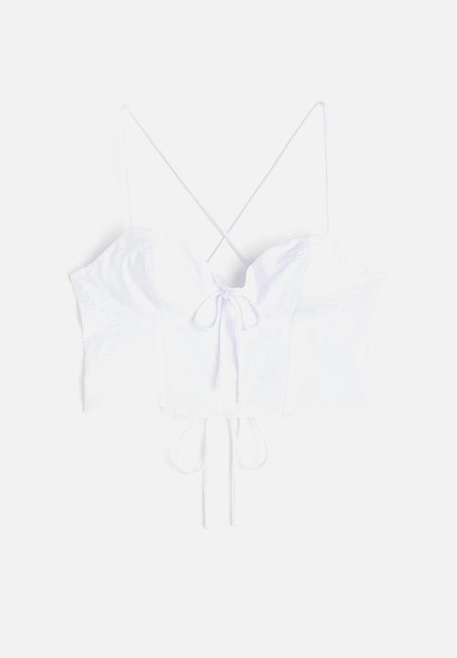 H&M - Cropped bustier top - white