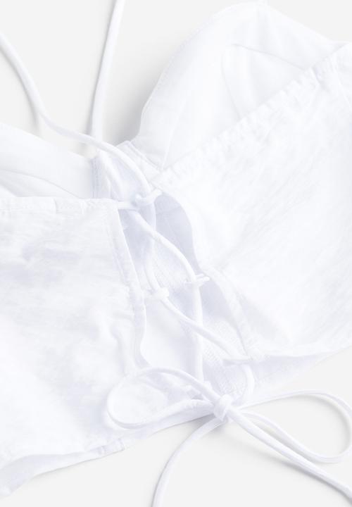 H&M - Cropped bustier top - white