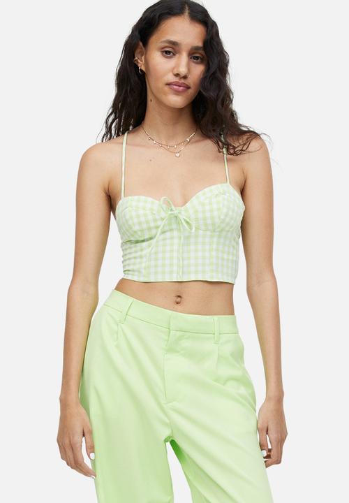 H&M - Cropped bustier top - green