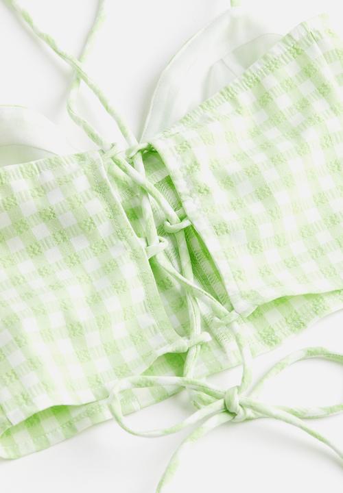 H&M - Cropped bustier top - green
