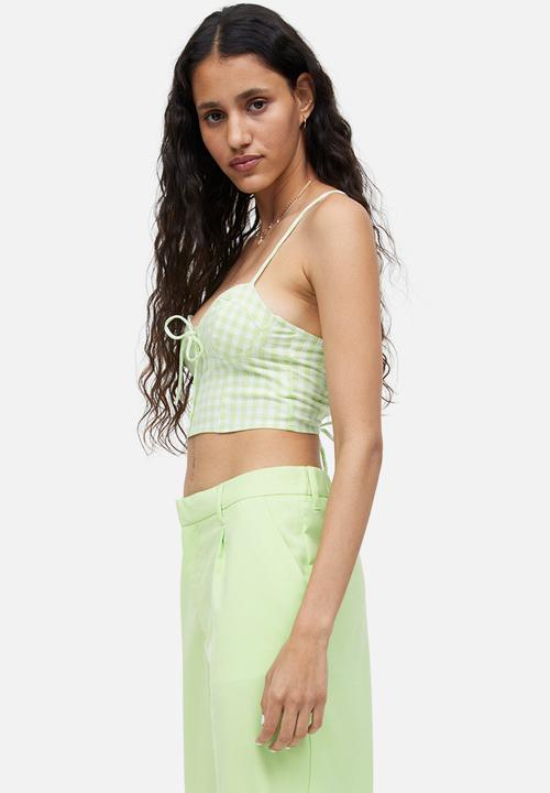 H&M - Cropped bustier top - green