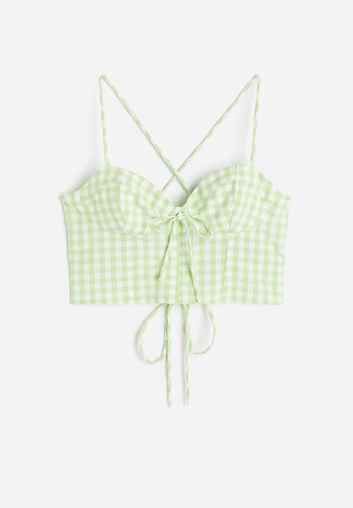 H&M - Cropped bustier top - green